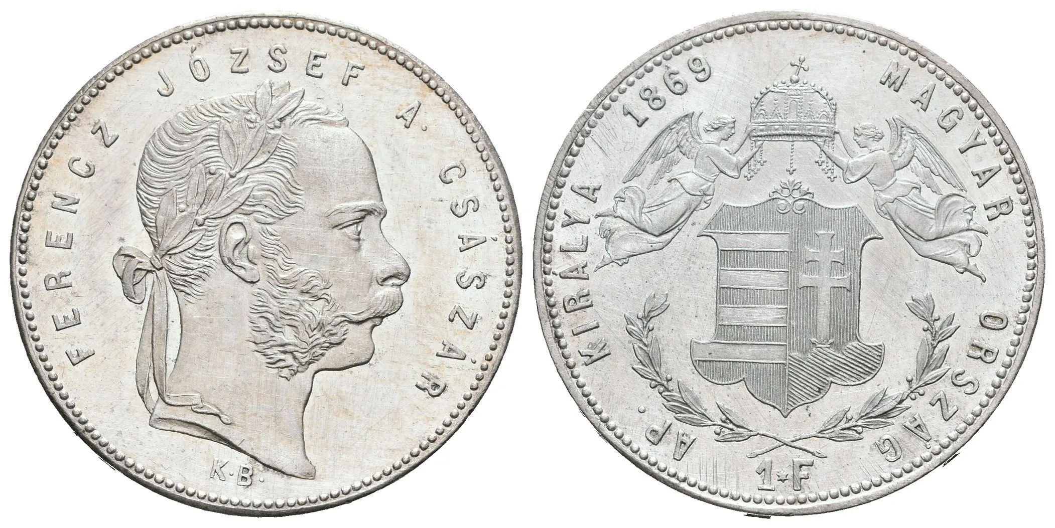 Zlatník 1869 KB, ražební lesk, čištěn, rysky — 1