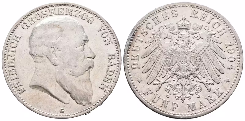 Baden, 5 Marka 1904 G