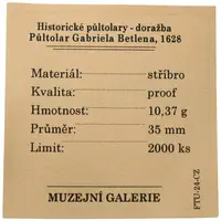 Replika - Historický 1/2 tolar - Gabriel Betlen 1628 - fotografie 2