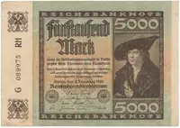 Německo, 5000 Mark 1922, Ro.80a
