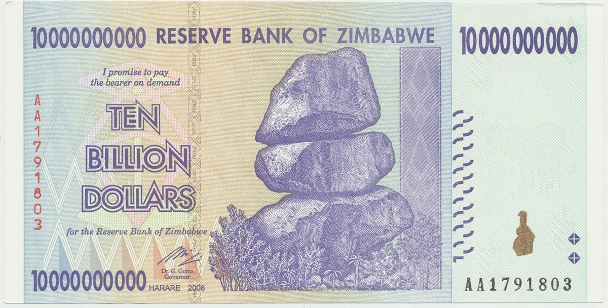 Zimbabwe, 10 Billion Dollars 2008, P.85