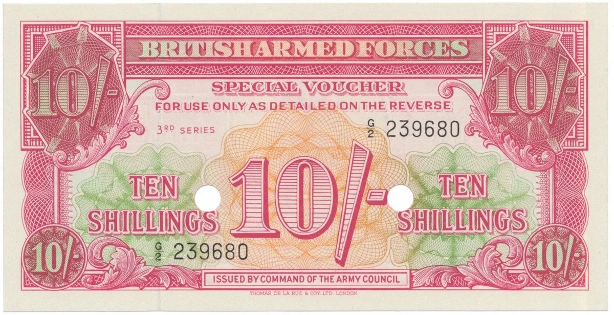 Velká Británie, 10 Shillings (1956), BAF - vojenské vydání, P.M28b