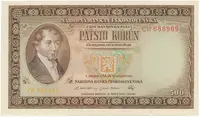 500 Koruna 1946, série A-Z (dvoupísmenková CH), perforace 3 m.d., Hej.81a.S1