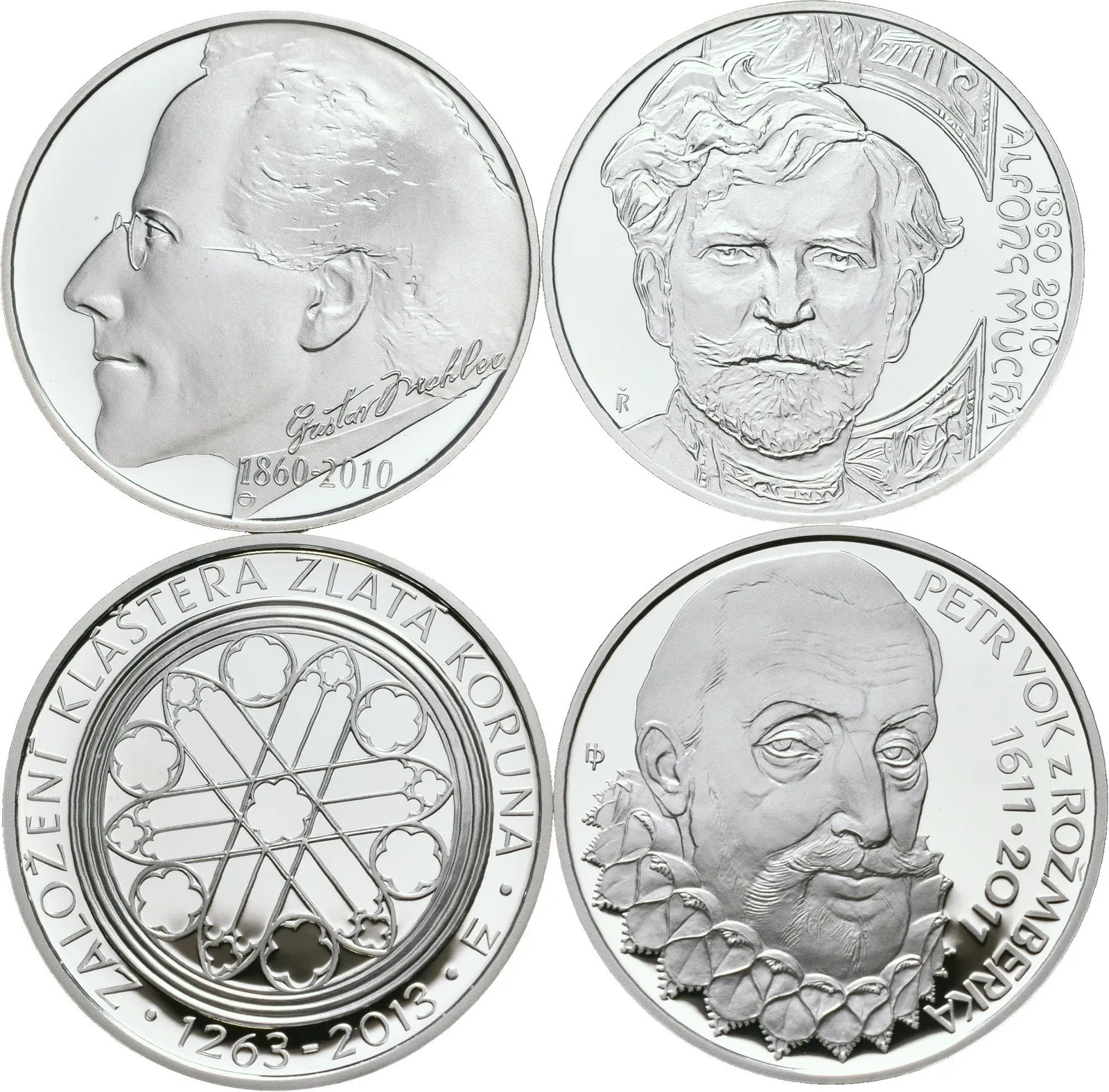 200 Kč 2010 - Gustav Mahler, Alfons Mucha, 2011 - Petr Vok z Rožmberka, 2013 - — 1