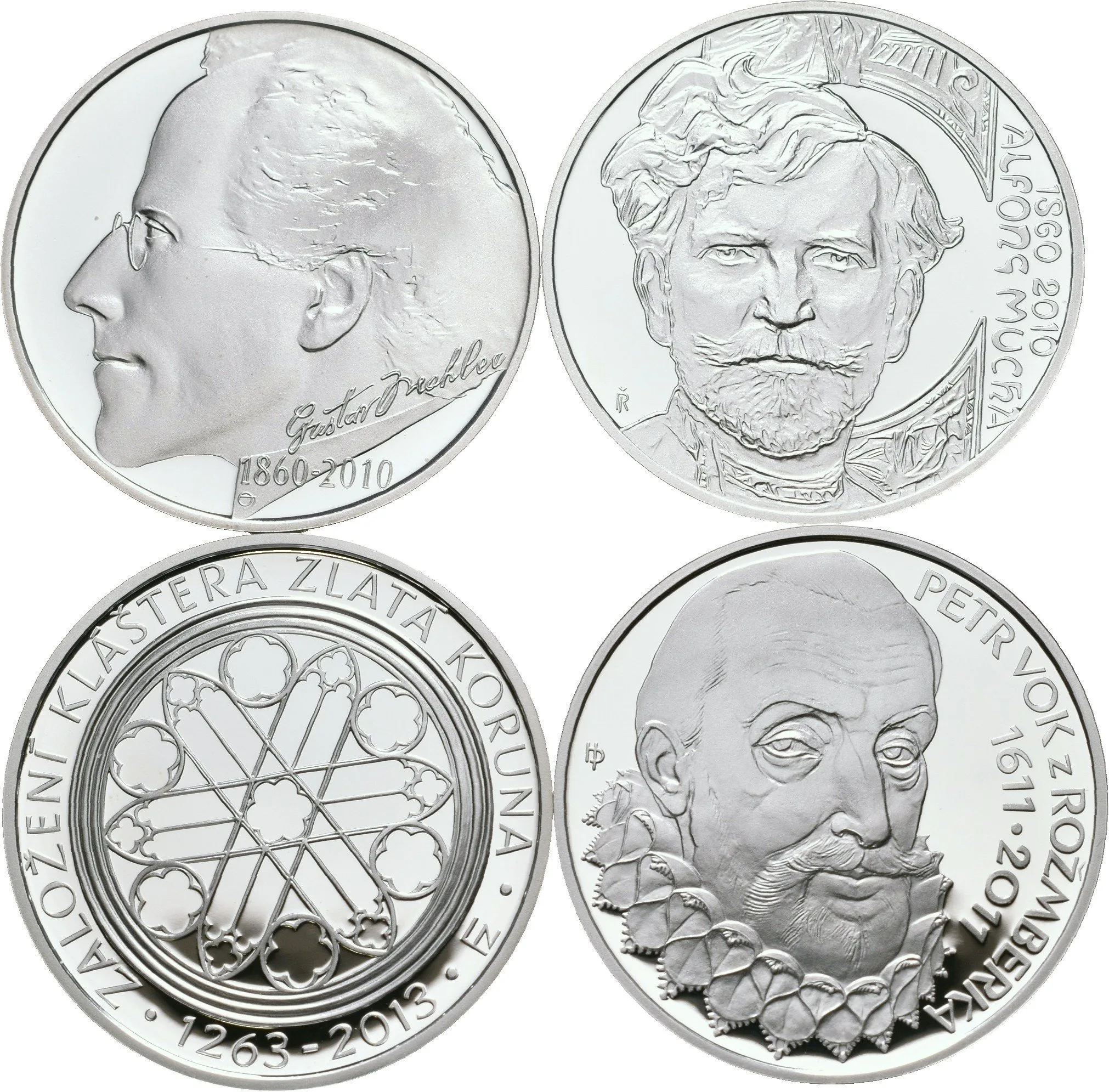 200 Kč 2010 - Gustav Mahler, Alfons Mucha, 2011 - Petr Vok z Rožmberka, 2013 - — 1