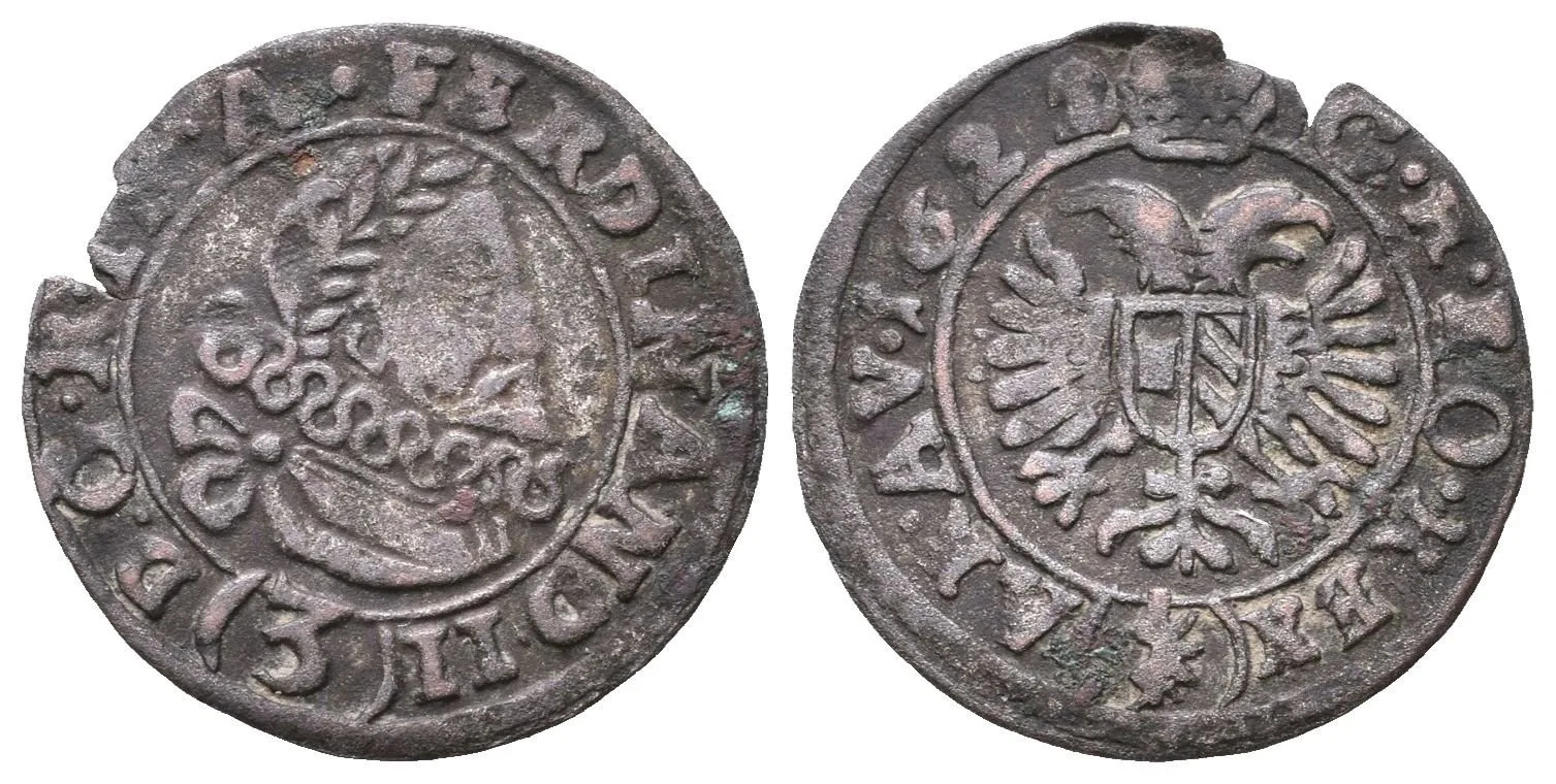 3 Krejcar 1622, Jáchymov-Steinmüller, Hal.830, patina, vylomený_R! — 1
