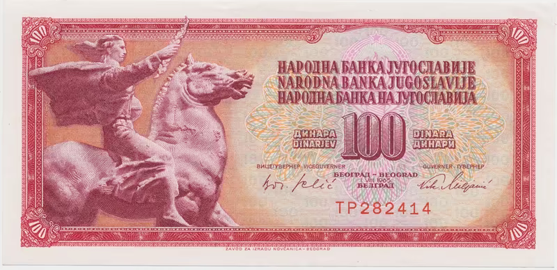 Jugoslávie, 100 Dinara 1965, P.80b