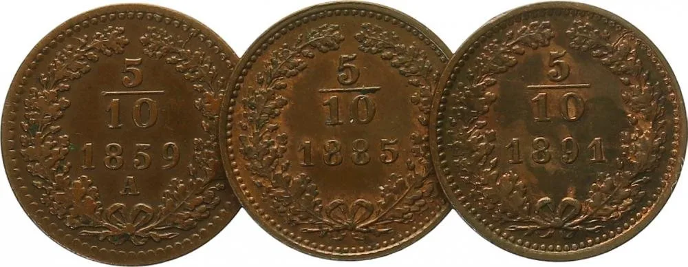 Rakouská a spolková měna, 1857 - 1892 — 1