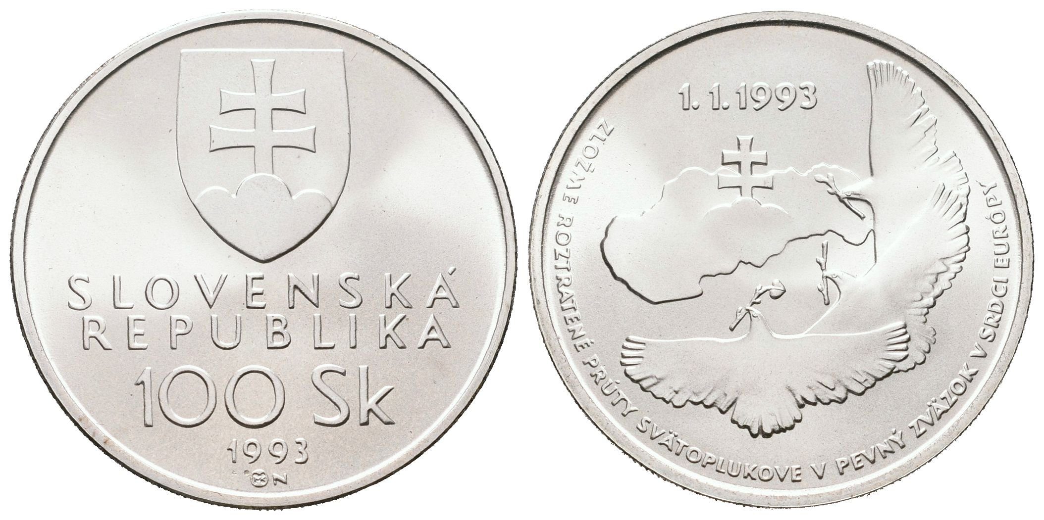 100 Sk 1993 - Vznik Slovenské republiky, běžná kvalita