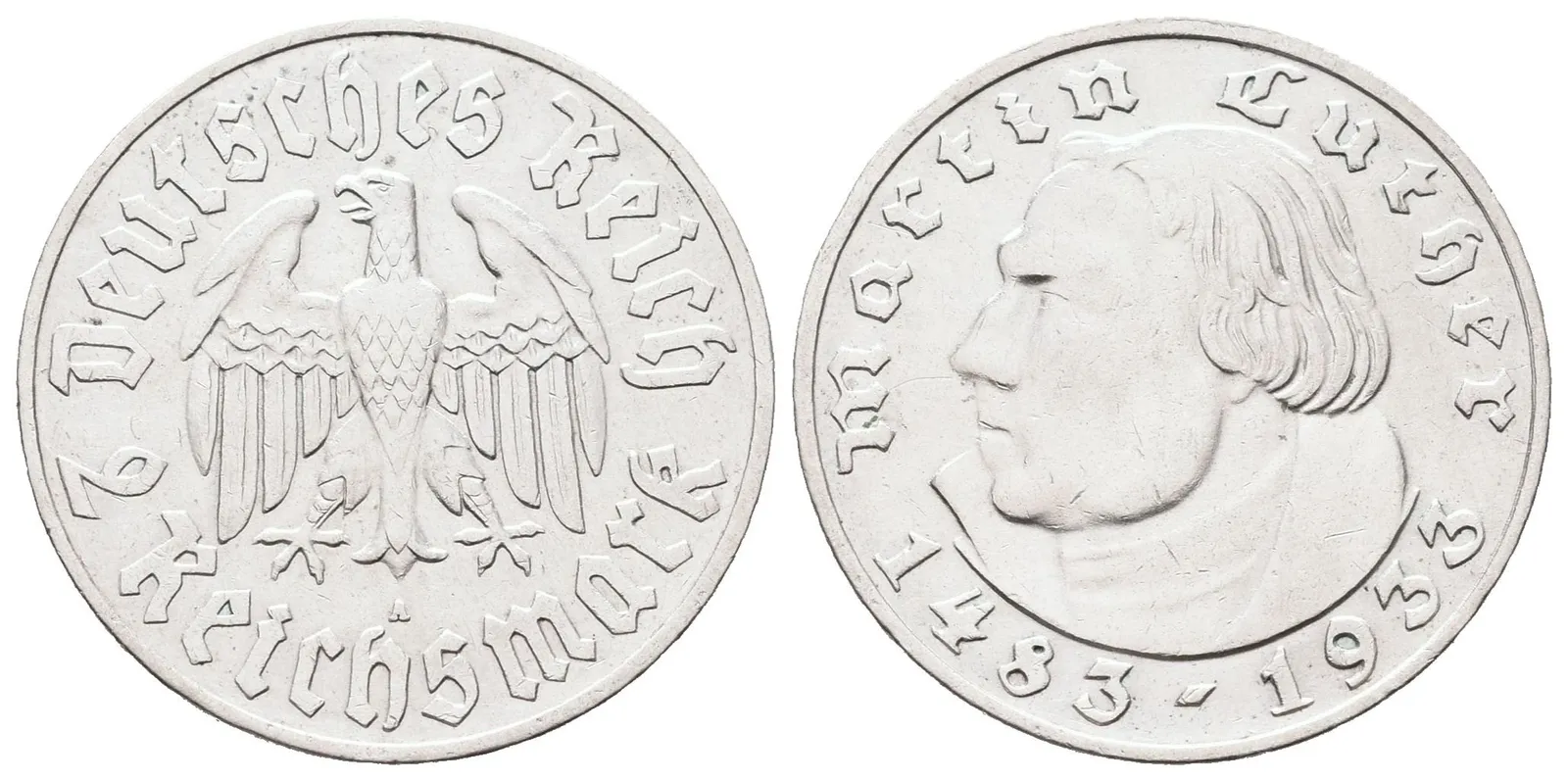 III. říše, 2 Marka 1933 A - Martin Luther