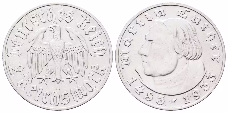 III. říše, 2 Marka 1933 A - Martin Luther