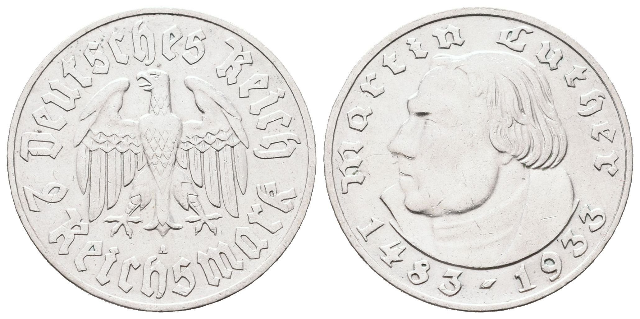 III. říše, 2 Marka 1933 A - Martin Luther