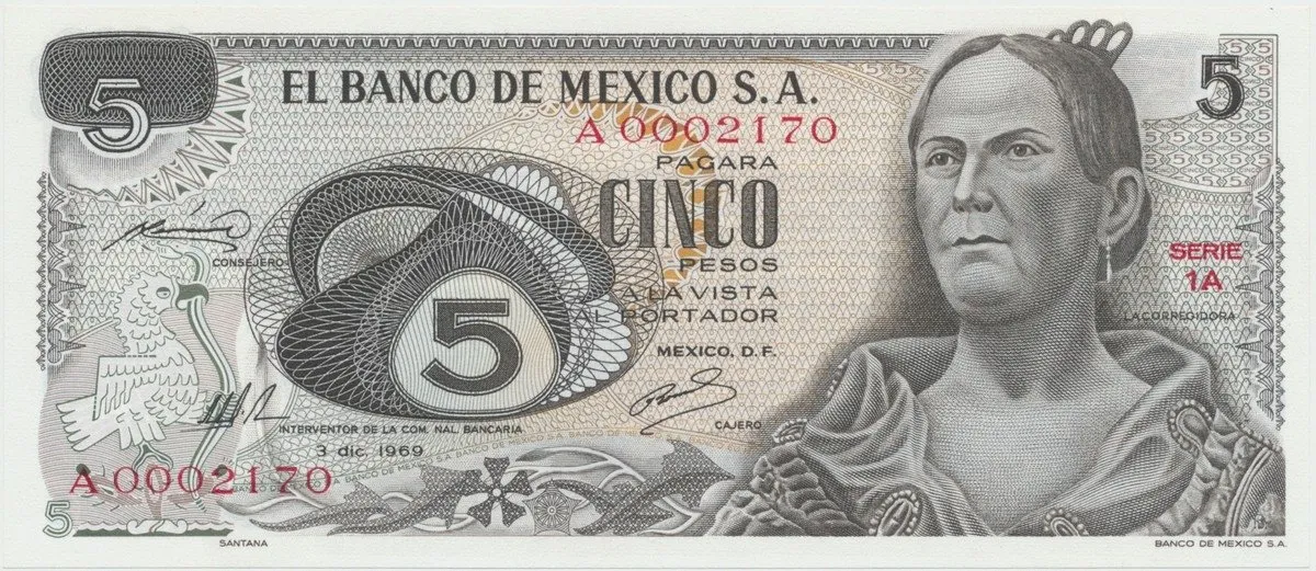 Mexiko, 5 Pesos 1969~1972, P.62