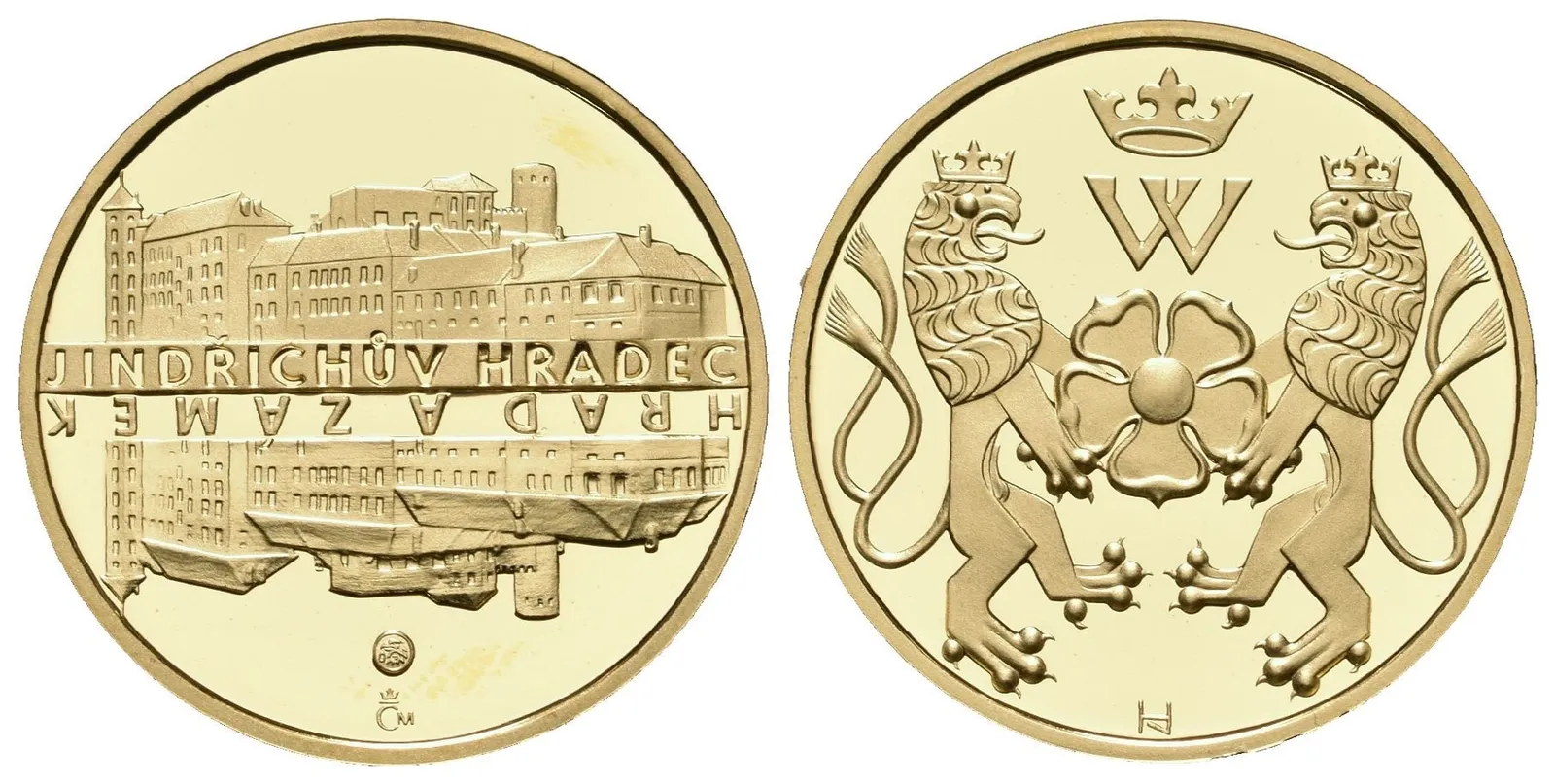 Medaile 2013 (Wichnerová, Lietava) - Hrad a zámek Jindřichův Hradec. Au 0,999, 22 mm — 1