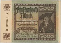 Německo, 5000 Mark 1922, Ro.80d