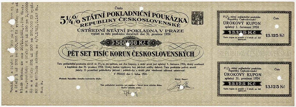 Státní pokladniční poukázky, 1919 - 1939 — 1