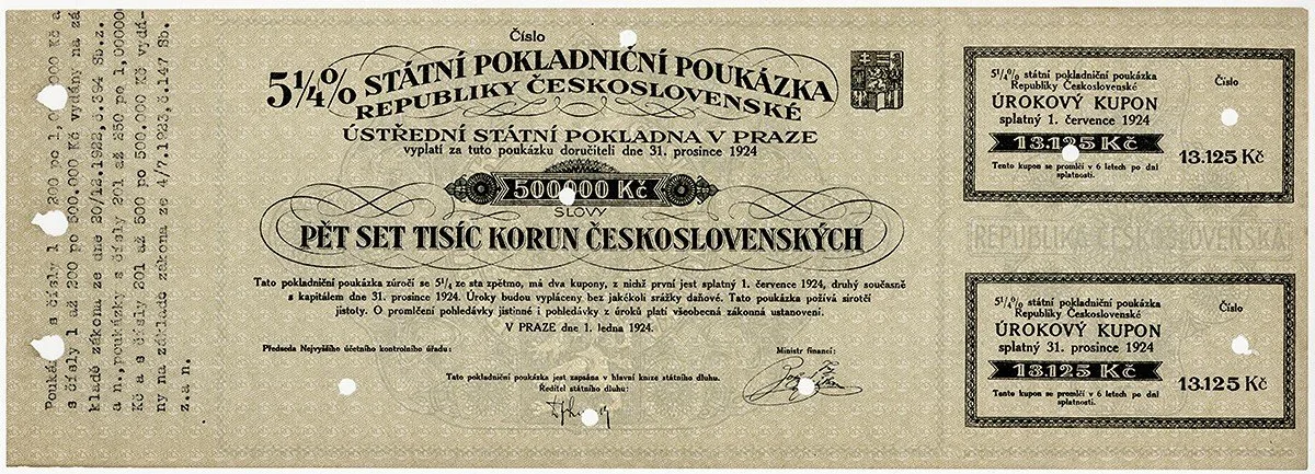 Státní pokladniční poukázky, 1919 - 1939 — 1