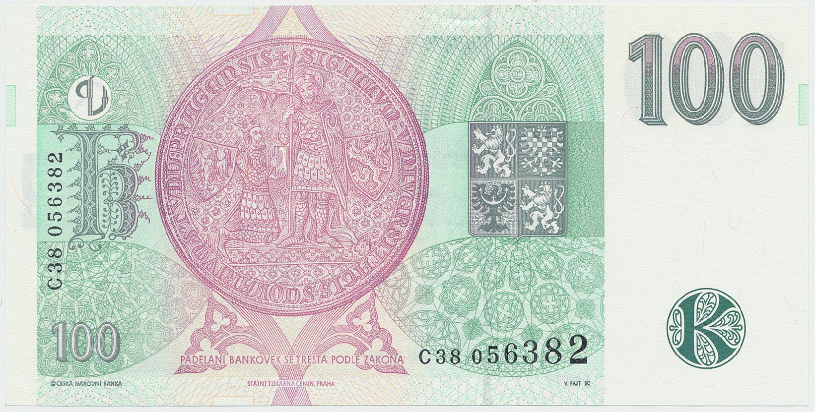 Česká republika, 100 Koruna 1997, série C, Hej.CZ22aC