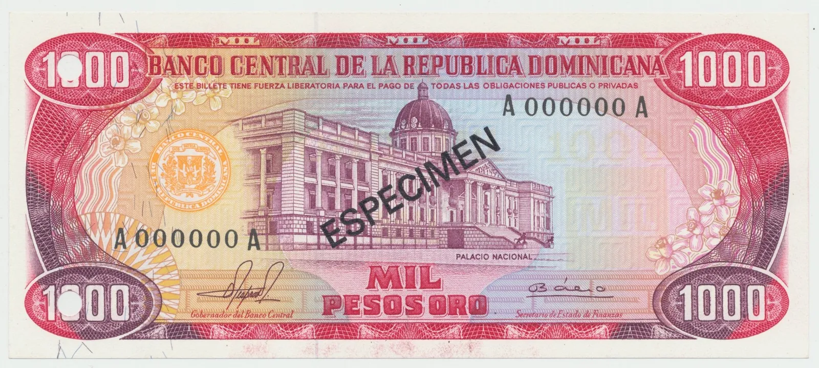 Dominikánská republika, 1000 Pesos Oro 1981, P.124S1