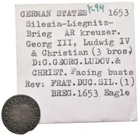 Krejcar 1653, pod. Grand.53.K.18.01, pěkná zachovalost, — 2