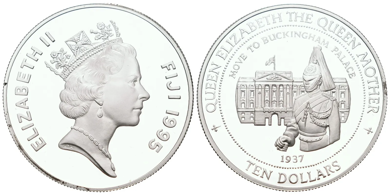 Fiji, 10 Dollars 1995 - Buckingham Palace 1937