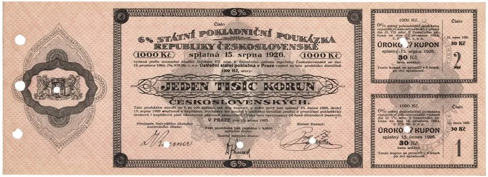 Státní pokladniční poukázky, 1919 - 1939 — 1