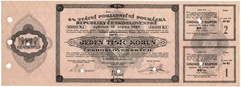 Státní pokladniční poukázky, 1919 - 1939 — 1