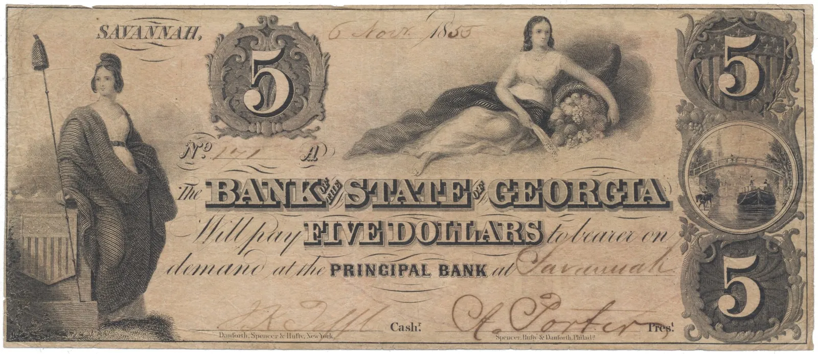 USA - Georgia, 5 Dollar 1855
