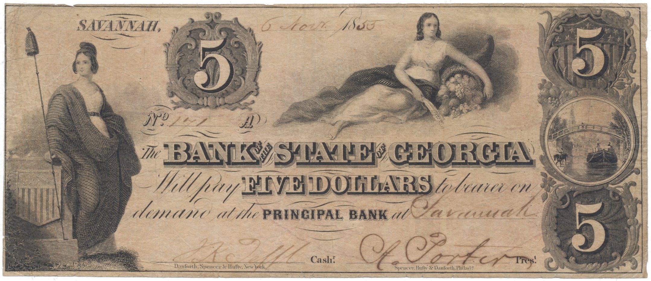 USA - Georgia, 5 Dollar 1855