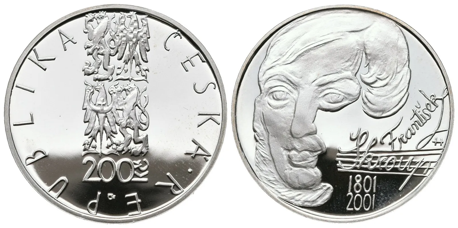 200 Kč 2001 - František Škroup, PROOF