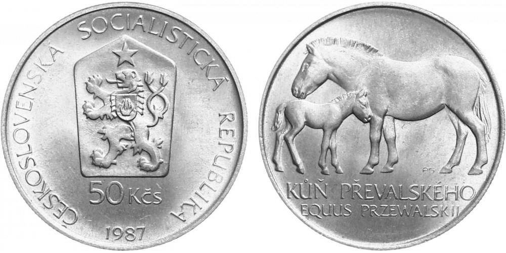 50 Kčs 1987 - Kůň Převalského - varianta