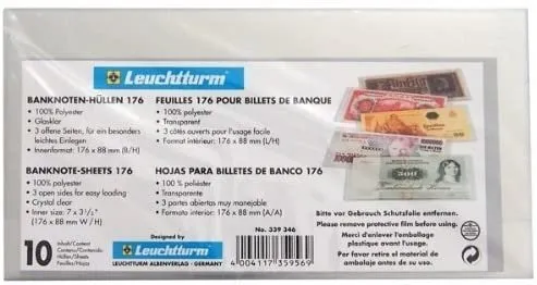 Kapsa na bankovky 176 x 88, 10 ks
