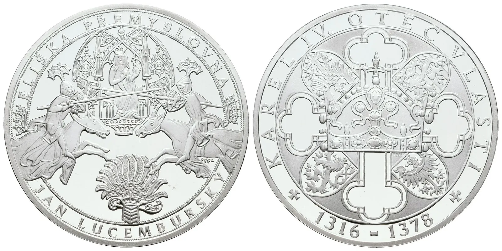 Stříbrná investiční medaile - Karel IV. a jeho rodiče - Ag 24,5 g - 999/1000 + Certifikát