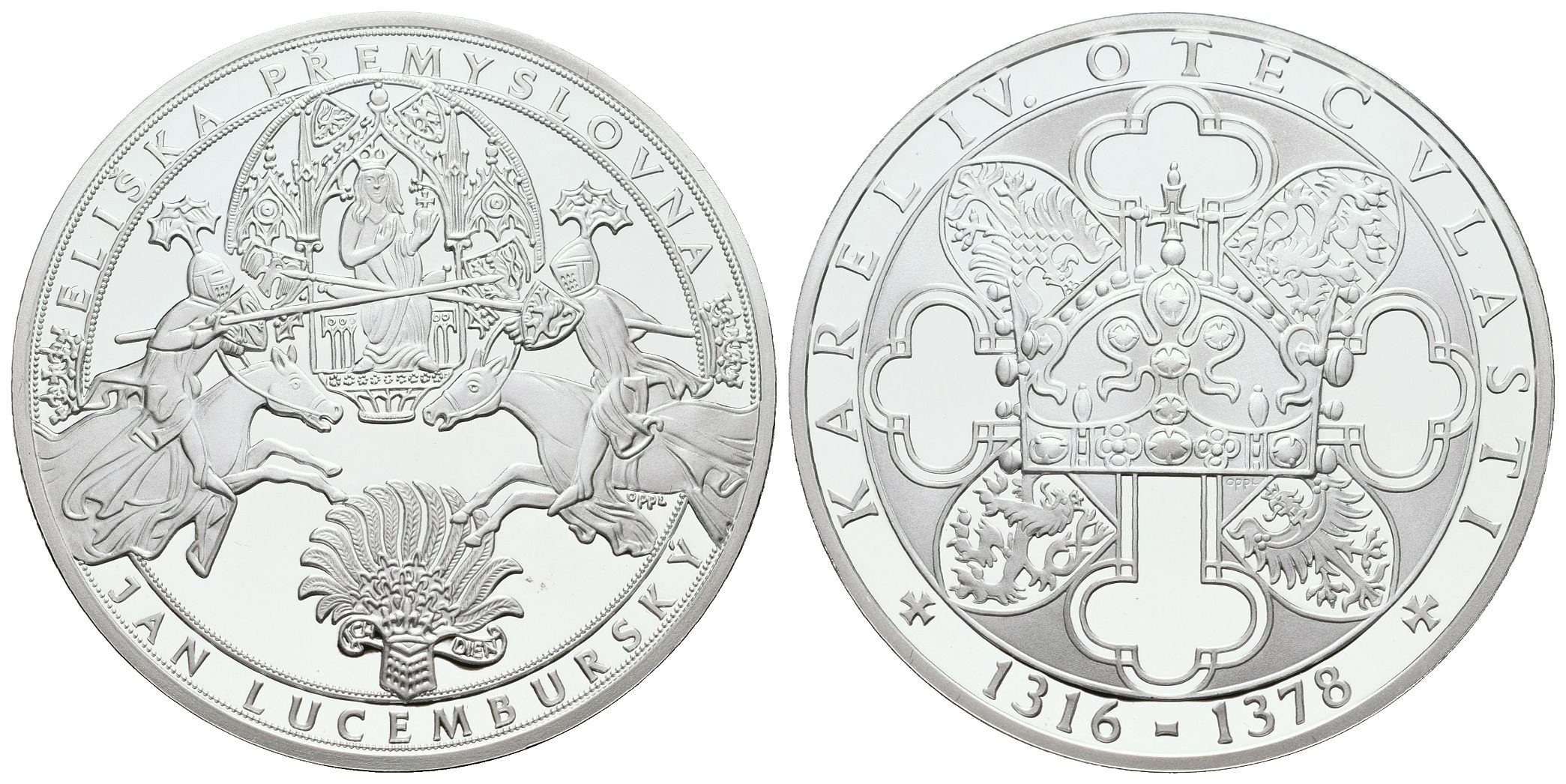 Stříbrná investiční medaile - Karel IV. a jeho rodiče - Ag 24,5 g - 999/1000 + Certifikát