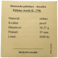 Replika - Historický 1/2 tolar - Josef II., 1786 - fotografie 2
