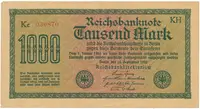 Německo, 1000 Mark 1922, vod. Dornen, Ro.75d