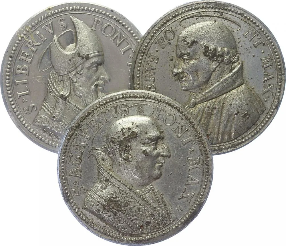Vatikán - životopisné medaile, cca 18. století — 1