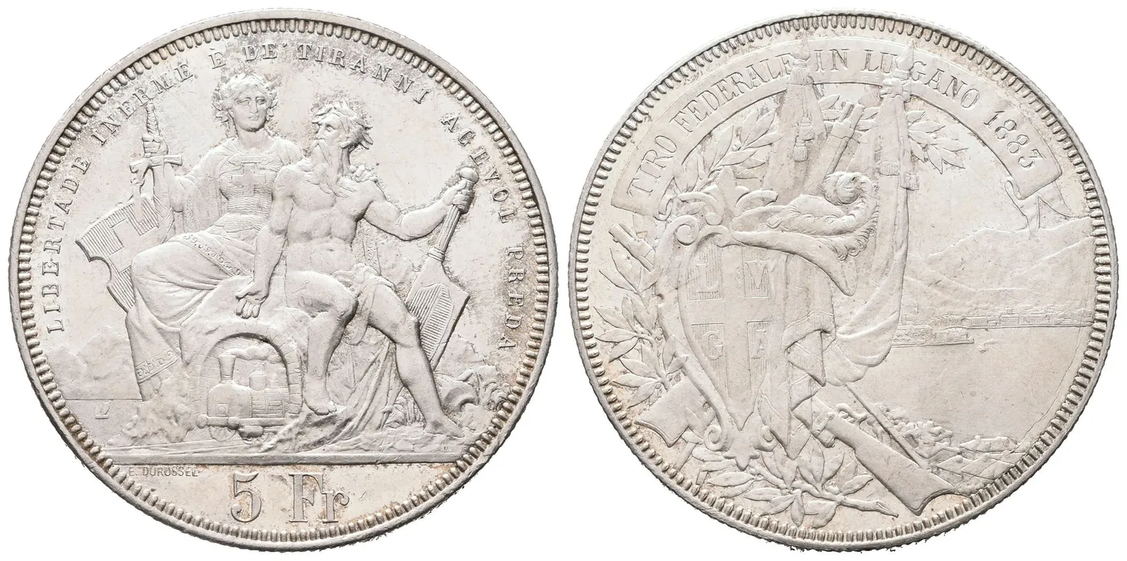 Švýcarsko, 5 Frank 1883 - Střelecký