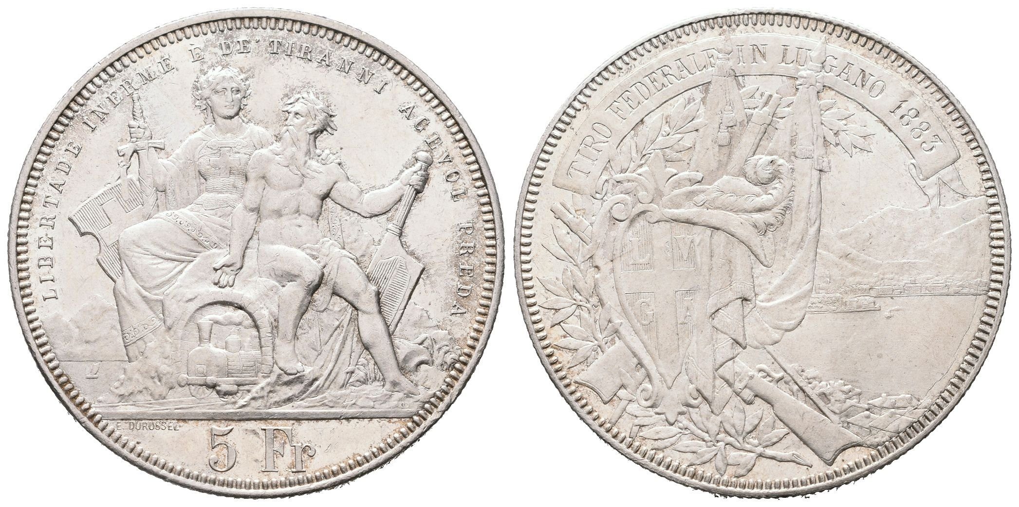 Švýcarsko, 5 Frank 1883 - Střelecký