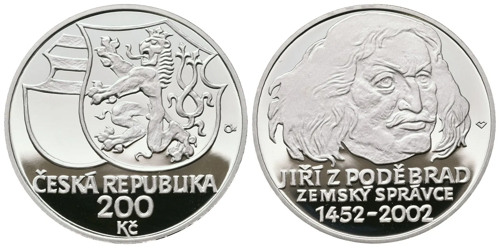 200 Kč 2002 - Jiří z Poděbrad, PROOF