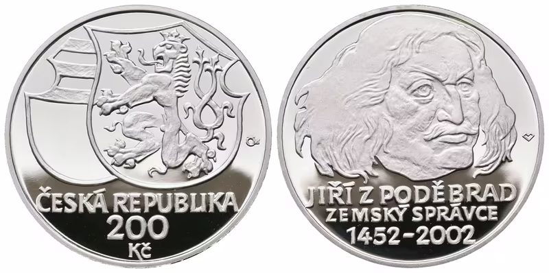 200 Kč 2002 - Jiří z Poděbrad, PROOF