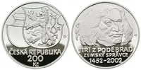 200 Kč 2002 - Jiří z Poděbrad, PROOF