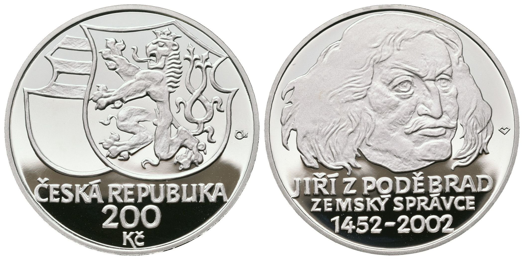 200 Kč 2002 - Jiří z Poděbrad, PROOF