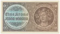 Protektorát Čechy a Morava, 1 Koruna b.d. (1940), tisk TB NBČM, série B, Hej.30aB - fotografie 2