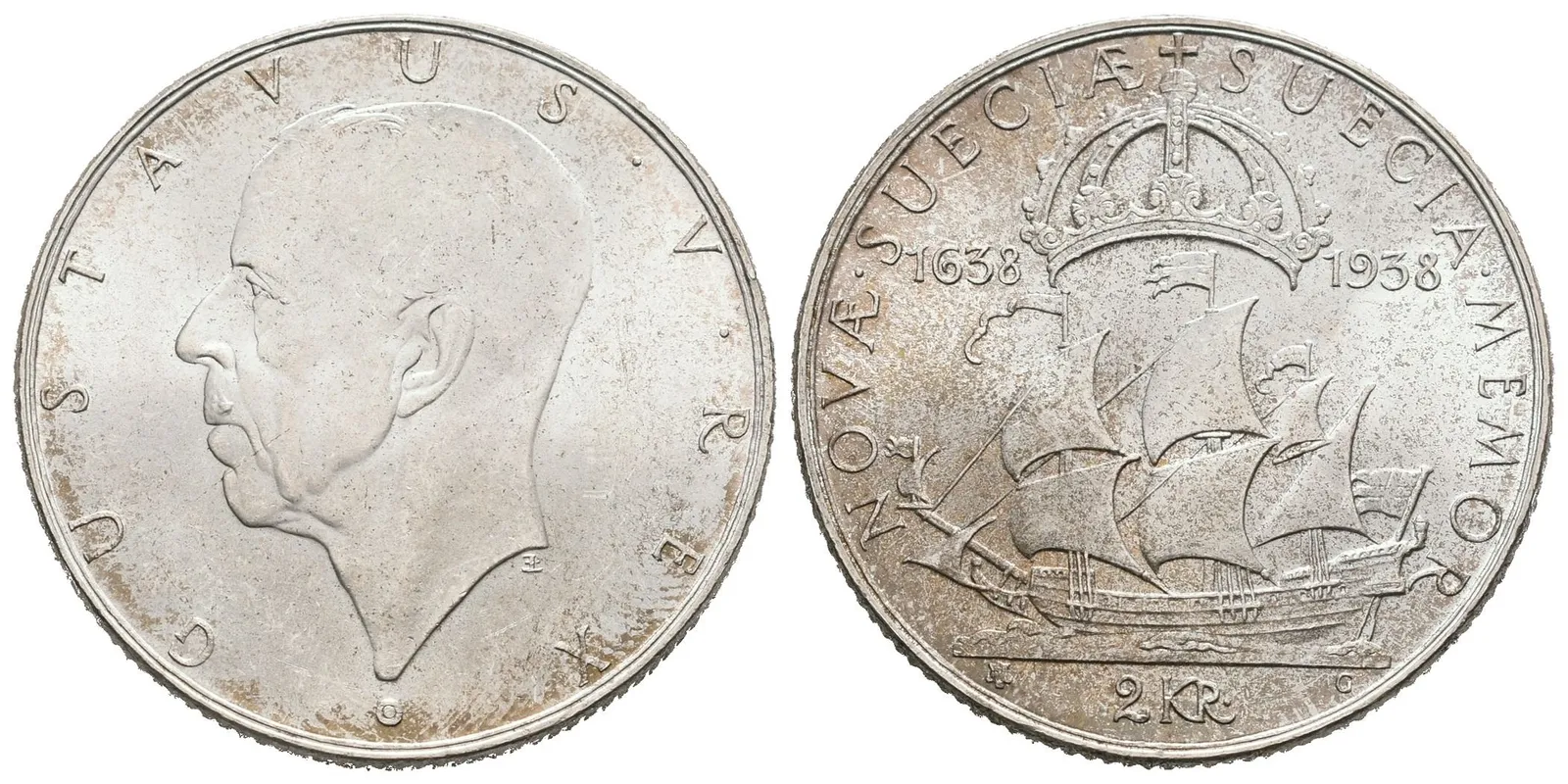 Švédsko, 2 Koruna 1938 - Pamětní