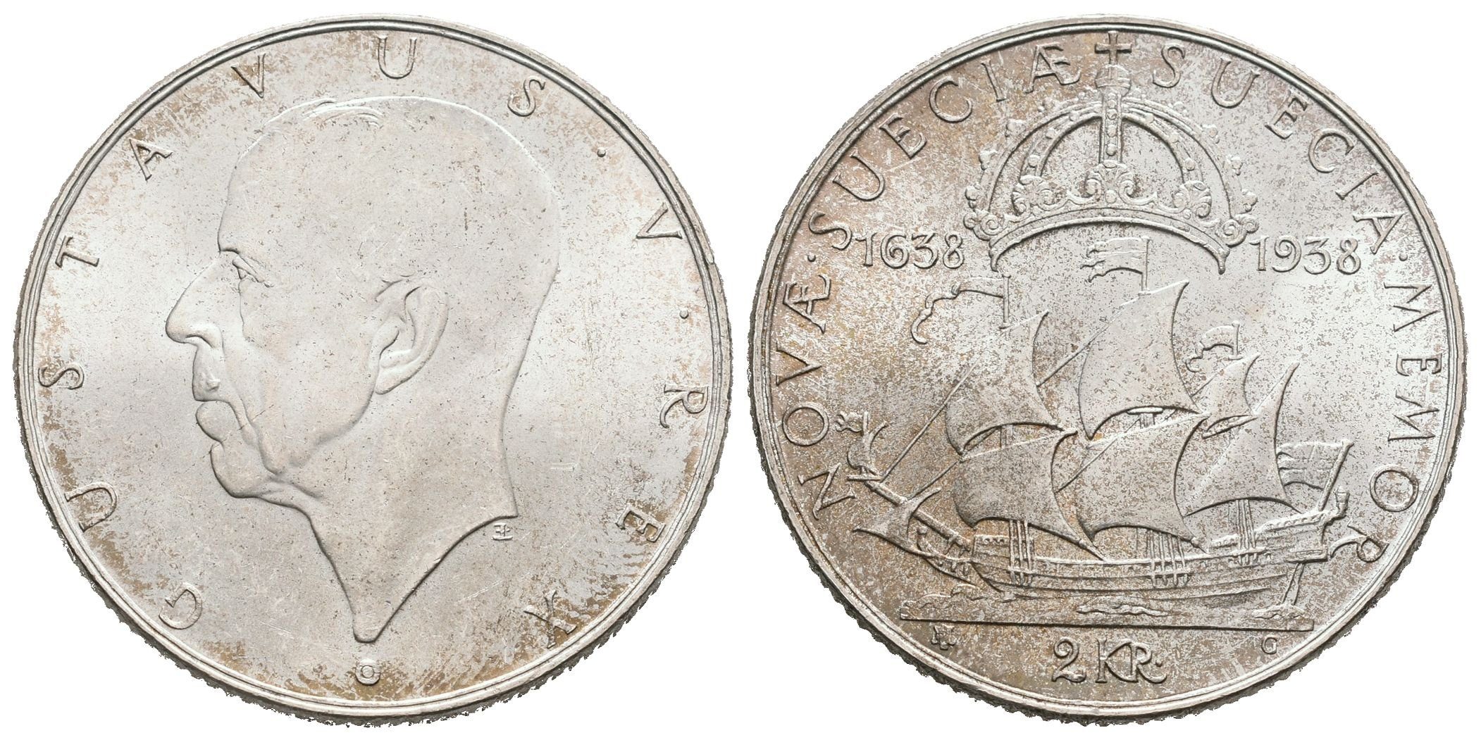 Švédsko, 2 Koruna 1938 - Pamětní