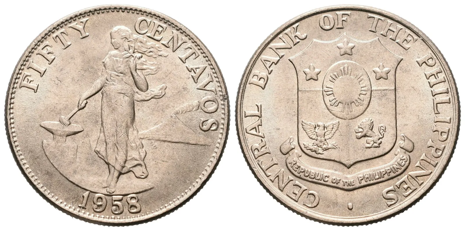 Filipíny, 50 Centavos 1958