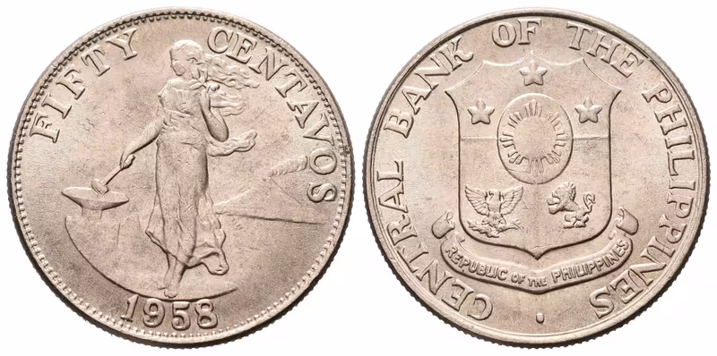 Filipíny, 50 Centavos 1958