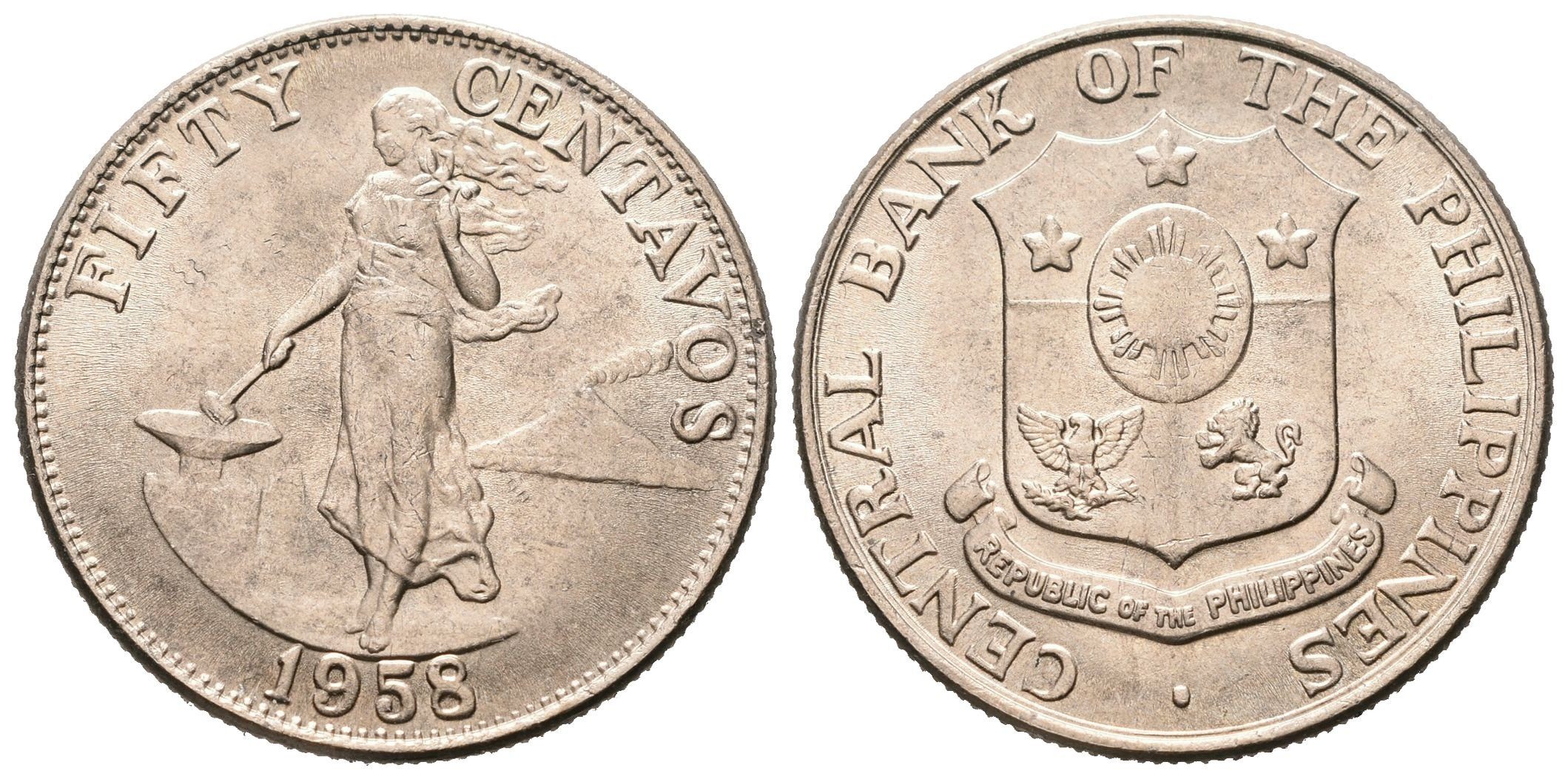 Filipíny, 50 Centavos 1958