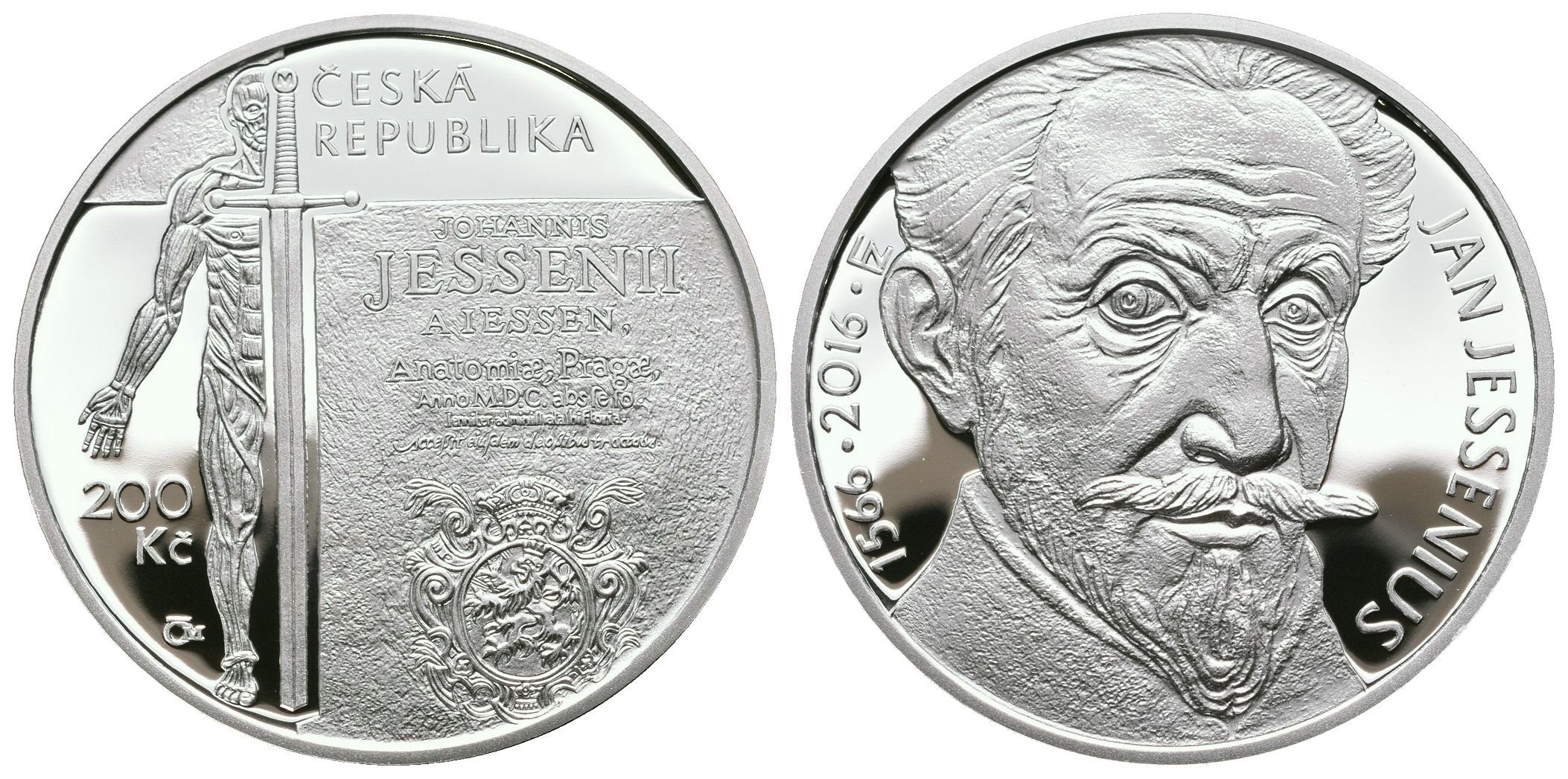 200 Kč 2016 - Jan Jessenius, PROOF